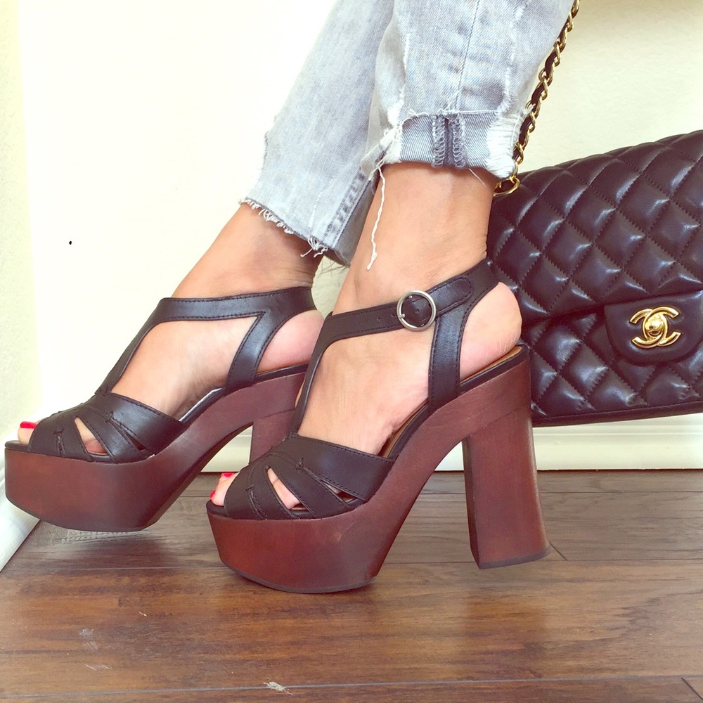 Zara platform leather sandals